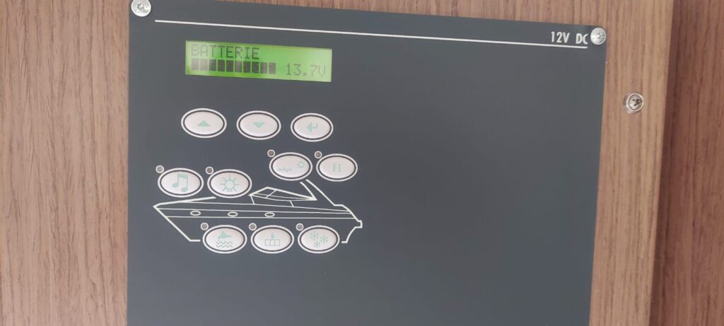 Charter yacht in Croatia anchored on a buoy with solar panels