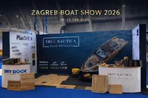 TriM Nautica presenting synthetic teak decking at Zagreb Boat Show 2026