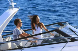 Motor yacht docking training in Croatia during skipper training with TriM Nautica