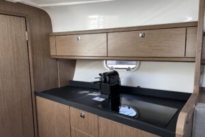 Bavaria S29 Palma – fuel-efficient motorboat with twin engines, perfect for beginners and day trips, available for rent with skipper training